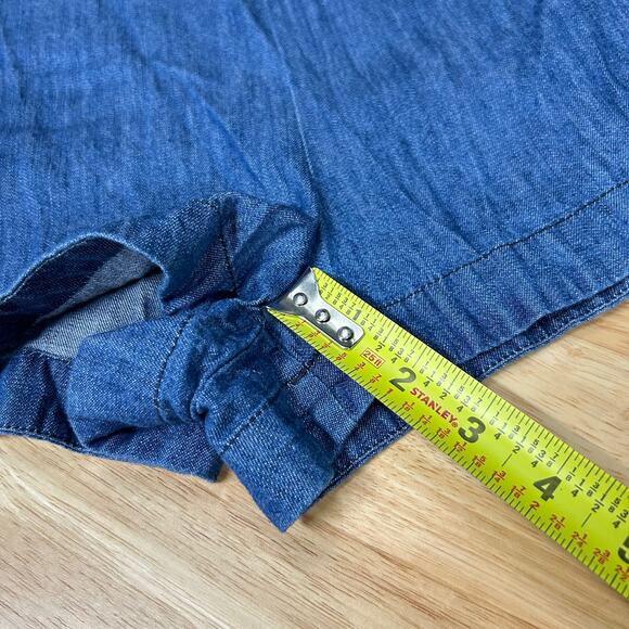 Free People Womens Tangled In Willows Off Shoulder Denim Playsuit Romper S - Picture 9 of 10